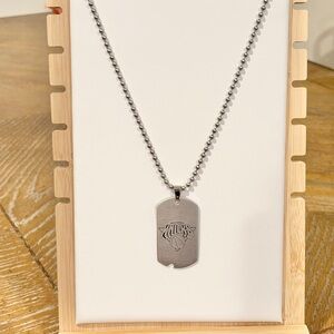 New York Knicks Dog Tag Necklace Silver Tone Ball Chain 23” Mens NBA